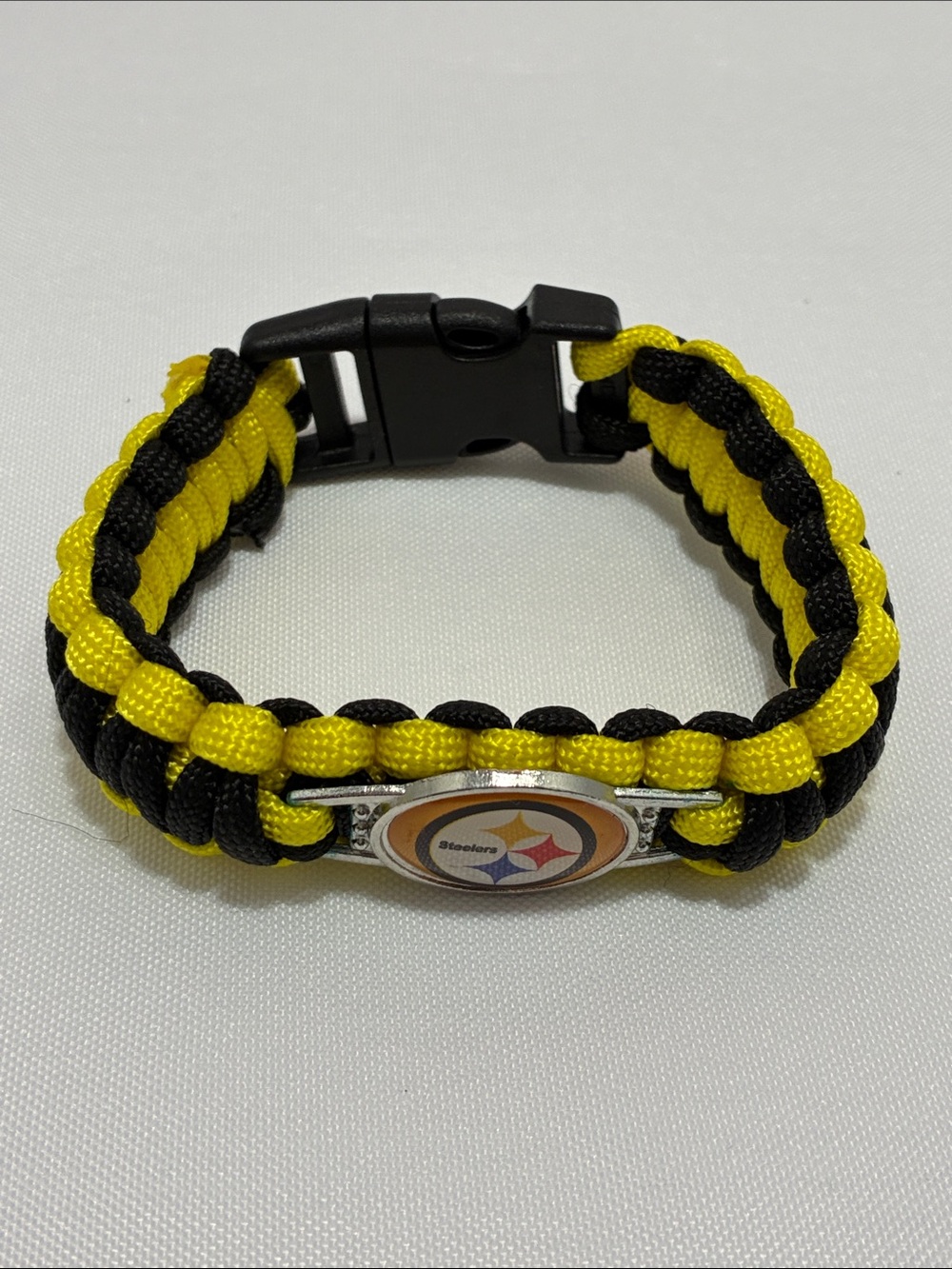 Black & Gold Steelers NFL Pittsburgh Braided Rope Wrist Bracelet